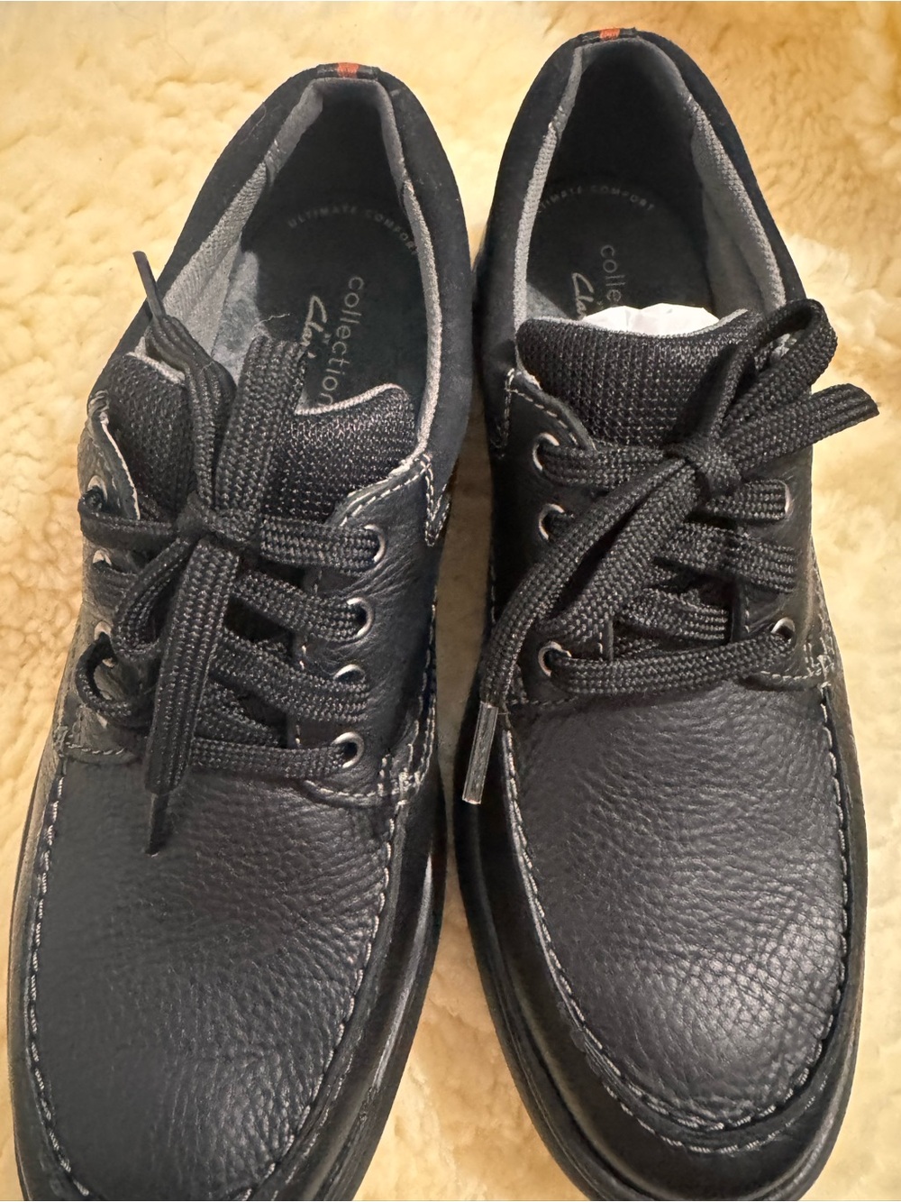 Collection B Men's Black Leather Boat Shoes with Lace-Up Design